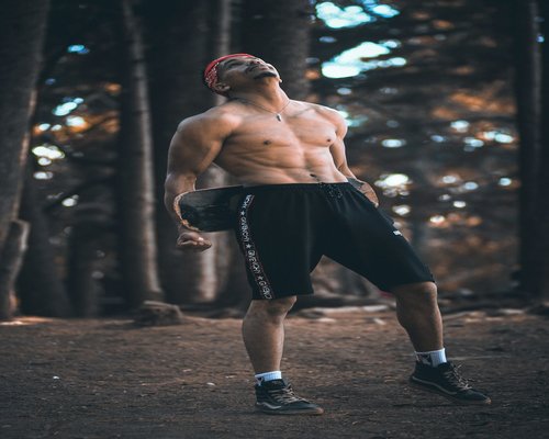 man working out and being active